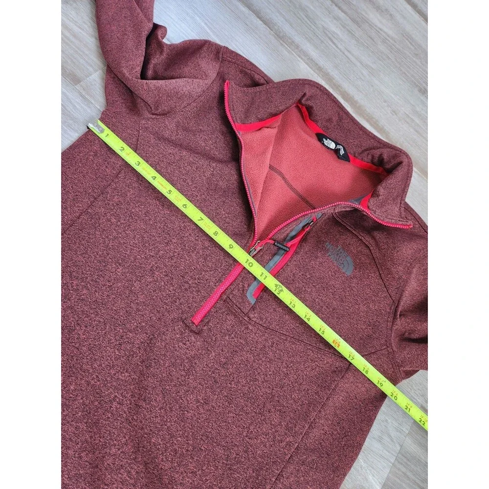 The North Face 1/4 Zip Pullover Jacket Red Heather Stretch Mens M EUC Canyonland